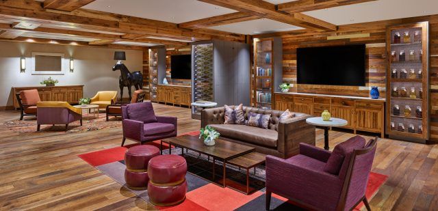 the barrel room lounge space at the nines hotel