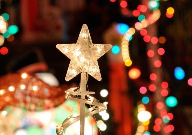 lighted star ornament for the portland christmas festival